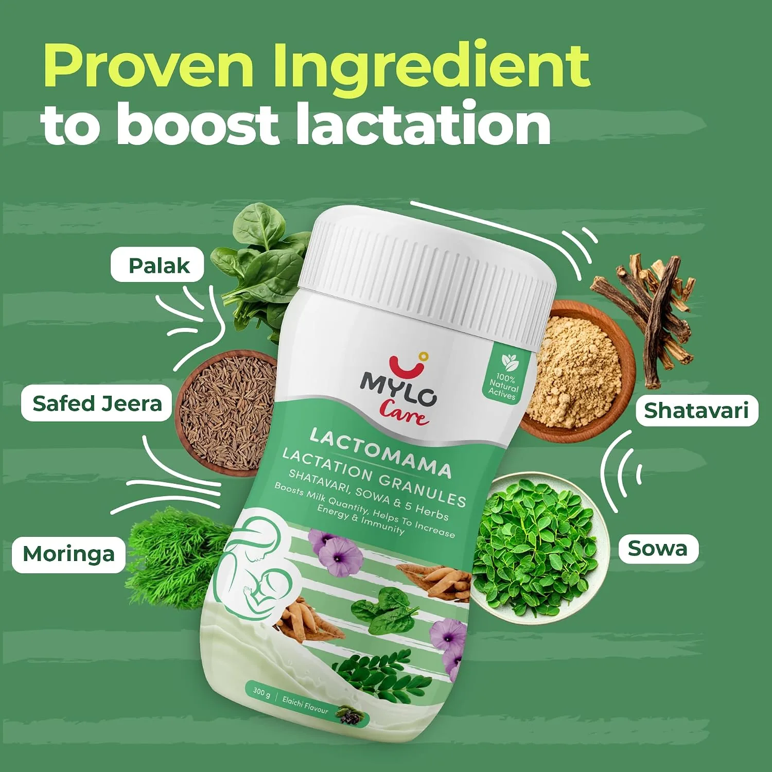 Mylo Care Lactomama Lactation Granules | Natural Breastfeeding Supplement | Elaichi Flavour-4