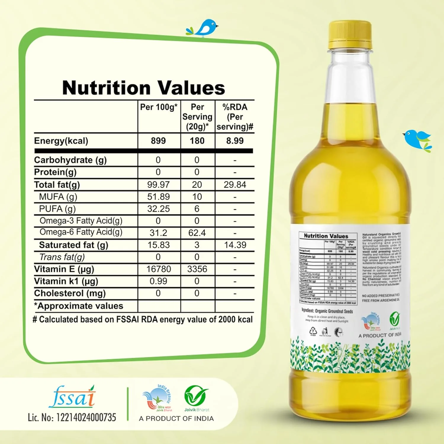 Natureland Organics Groundnut Oil-Peanut Oil-2