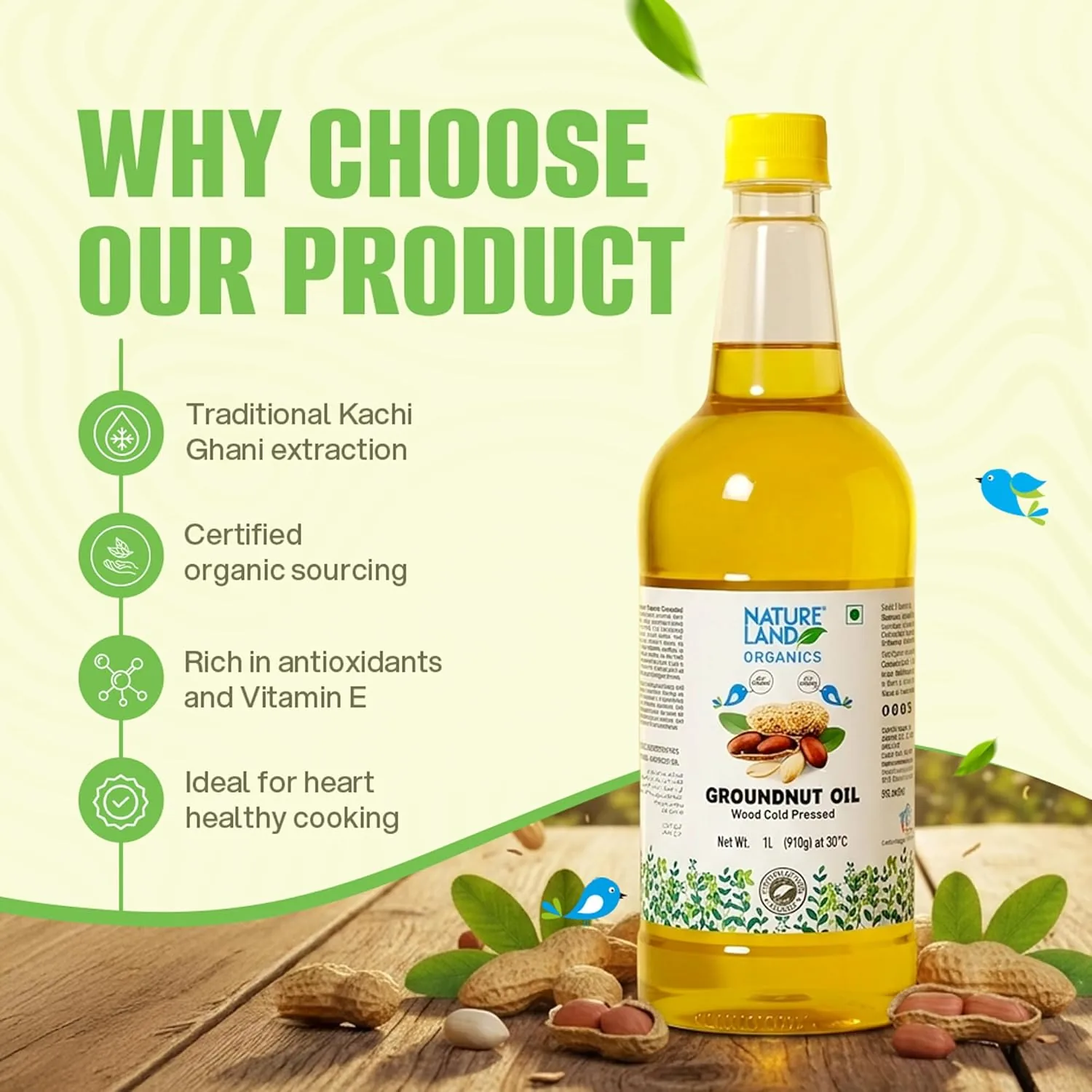 Natureland Organics Groundnut Oil-Peanut Oil-4