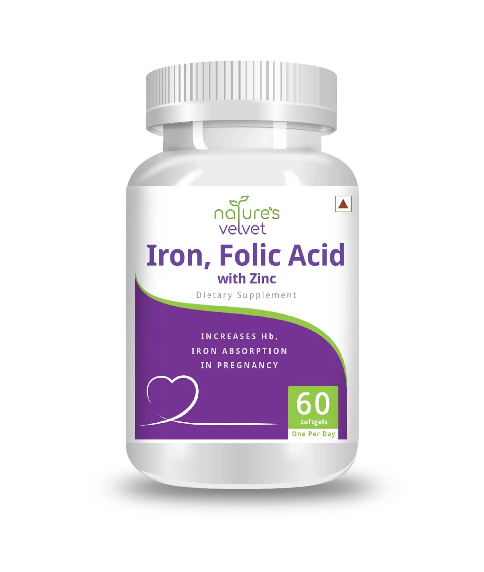 Natures Velvet Iron Folic Acid Zinc Softgels