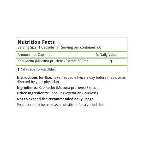 Nature's Velvet Kapikachhu Capsules | Pure Mucuna Pruriens Extract | Natural Nerve and Stress Support-4
