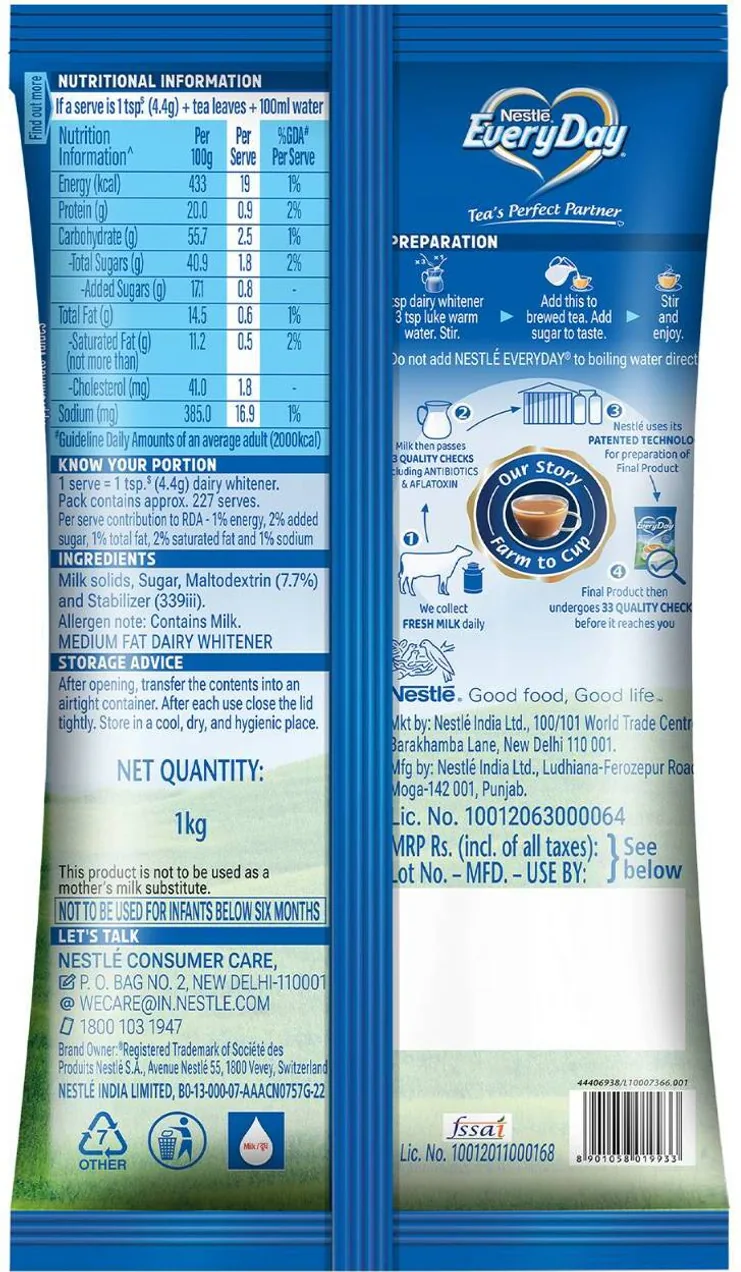Nestle Everyday Dairy Whitener | Milk Powder for Tea and Coffee | Creamy Chai Companion-2