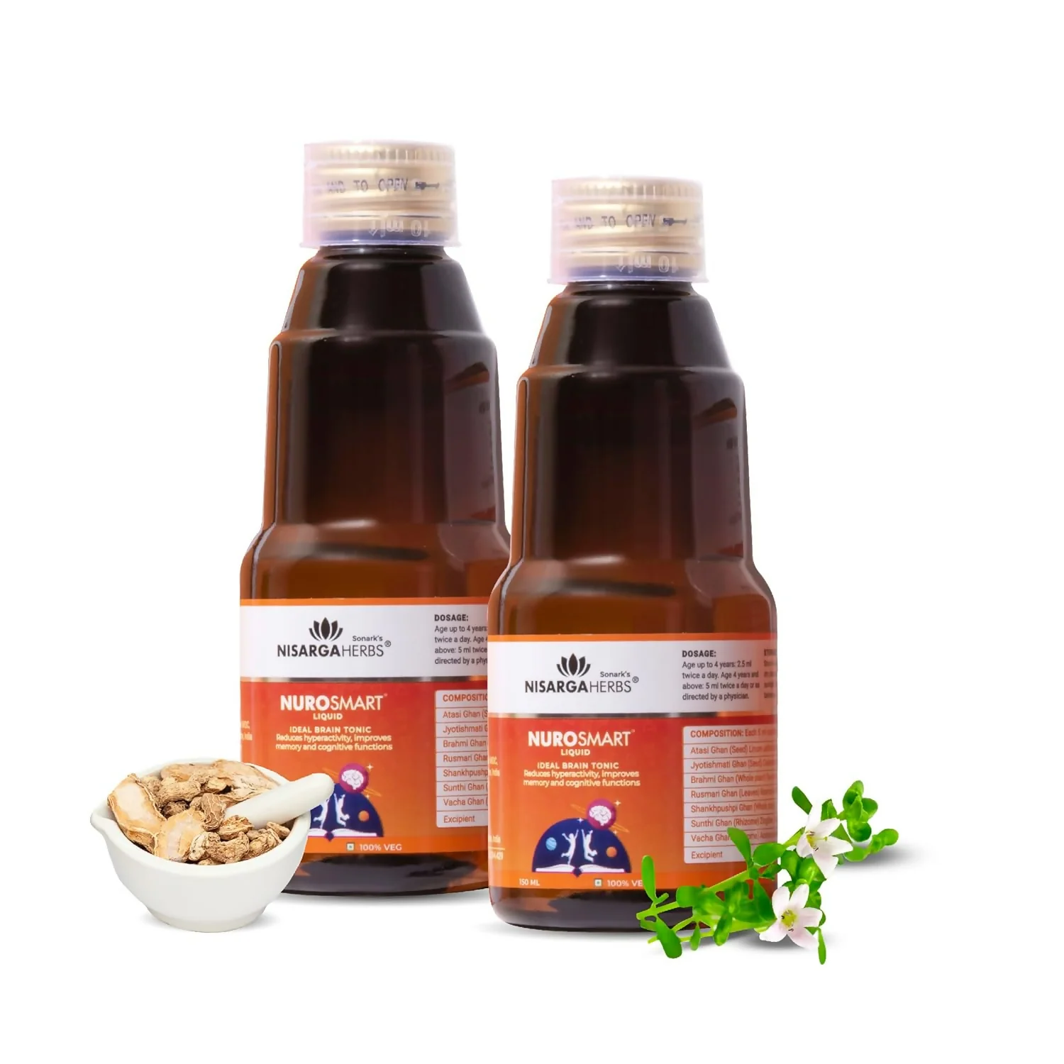 Nisarga Herbs Nurosmart Brain Booster Syrup For Kids 212y