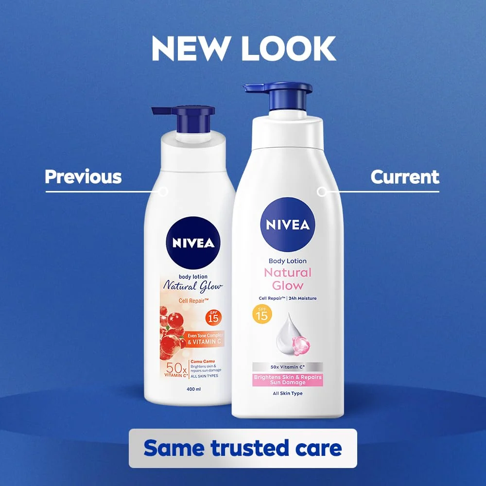 Nivea Body Lotion Natural Glow Cell Repair | Daily Body Moisturizer | Vitamin C & SPF 15 for Even-Toned Skin-4