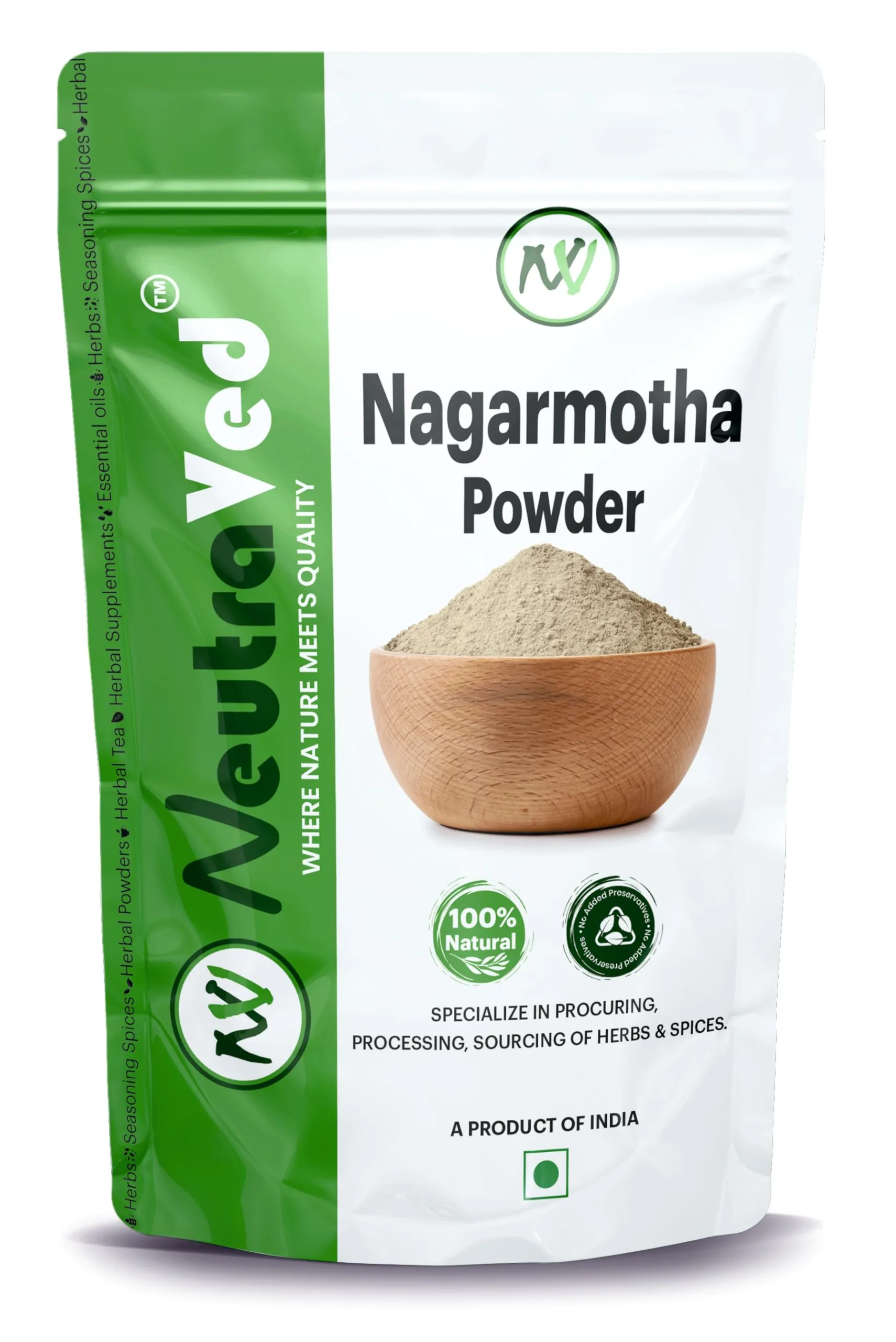 NeutraVed Nagarmotha Powder | Pure Nutgrass Root Churna | For Digestive Wellness & Hair Care-1