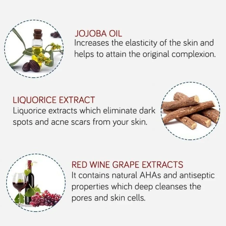 NutriGlow Advanced Organics Red Wine Face Wash | Anti-Aging Cleanser | Glowing Skin Formula-2