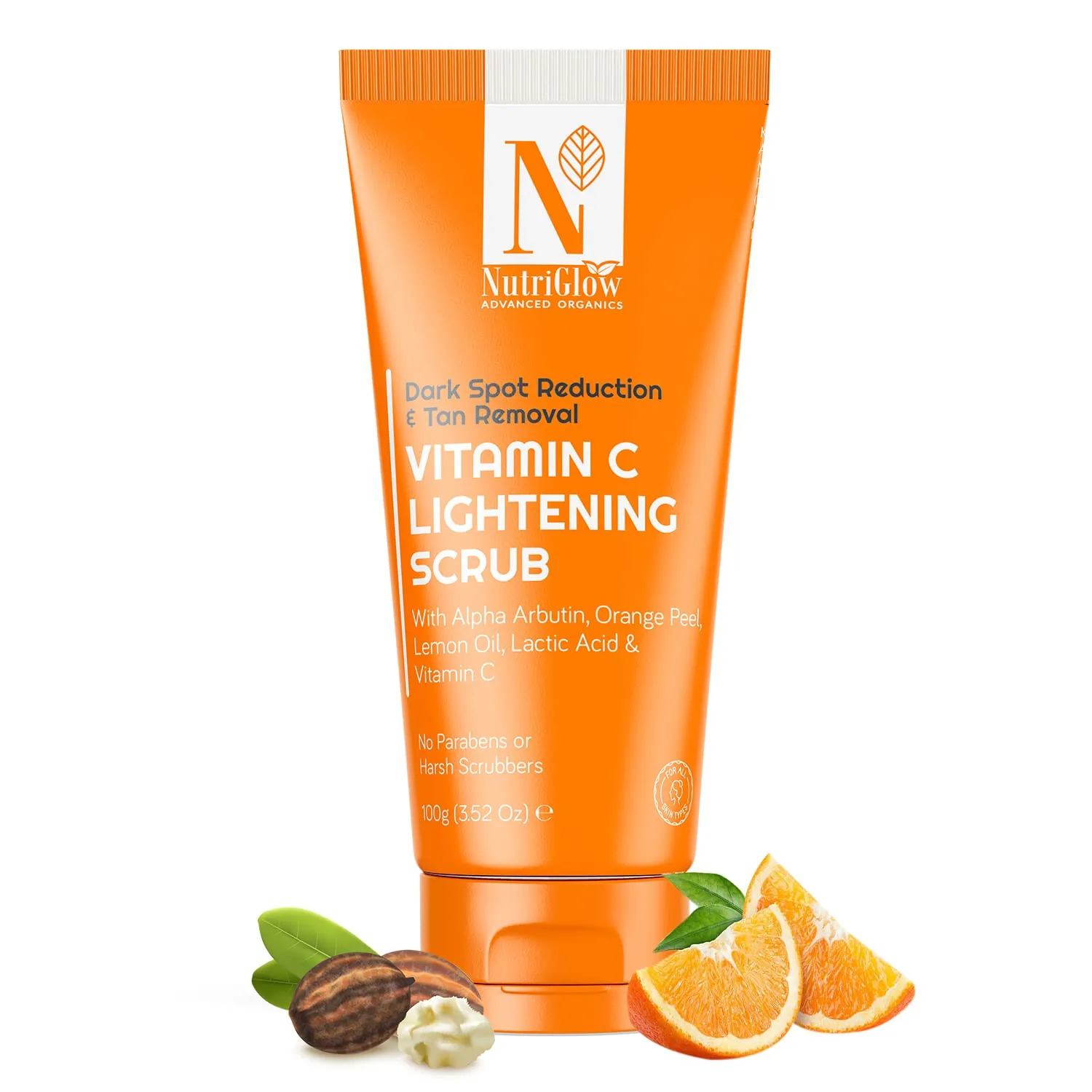 Nutriglow Advanced Organics Vitamin C Lightening Scrub | Exfoliating Face Cleanser | Dark Spot & Tan Care-1
