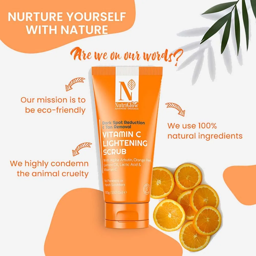 Nutriglow Advanced Organics Vitamin C Lightening Scrub | Exfoliating Face Cleanser | Dark Spot & Tan Care-4