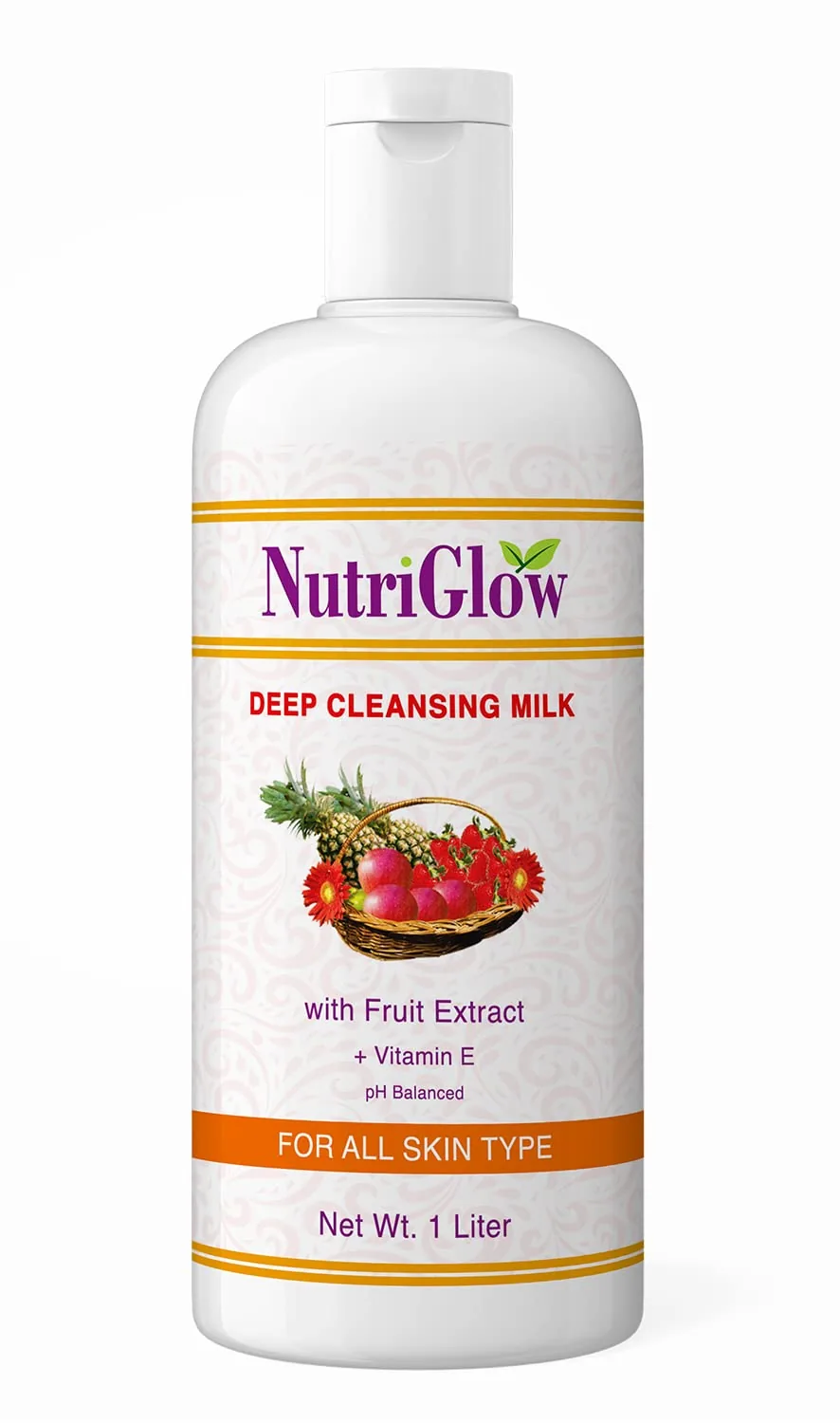 NutriGlow Deep Cleansing Milk | Gentle Face Cleanser & Makeup Remover | Hydrating Formula for All Skin Types 1 L