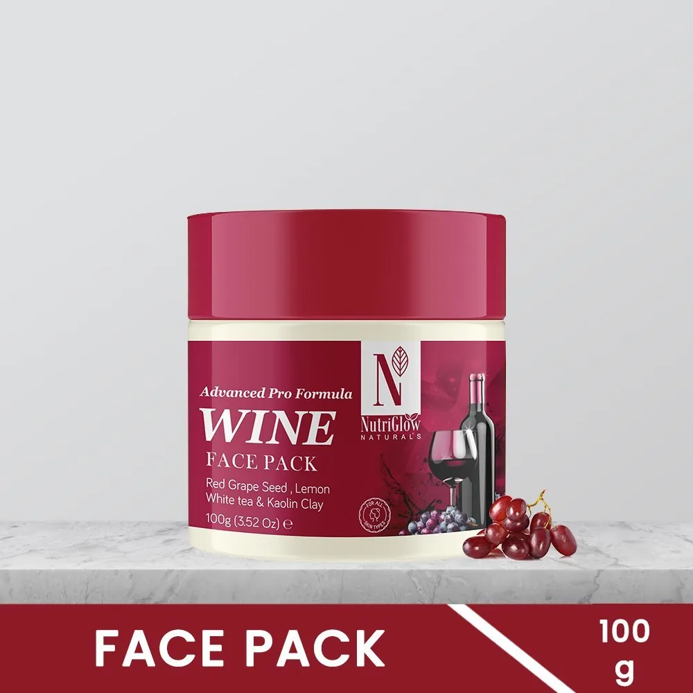 NutriGlow NATURAL'S Advanced Pro Formula Wine Face Pack | Deep Cleansing Clay Mask | Glowing & Even-Toned Skin-2