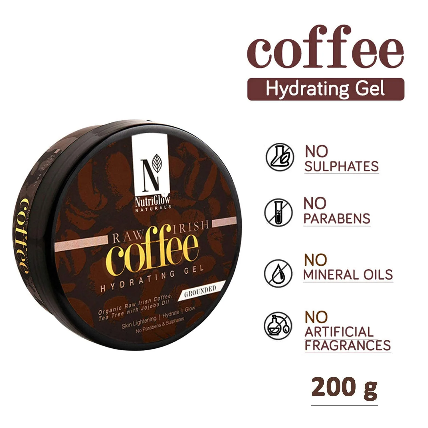 NutriGlow NATURAL'S Coffee Hydrating Gel | Raw Irish Coffee Face Gel | Oil-Balancing & Hydrating Formula-6