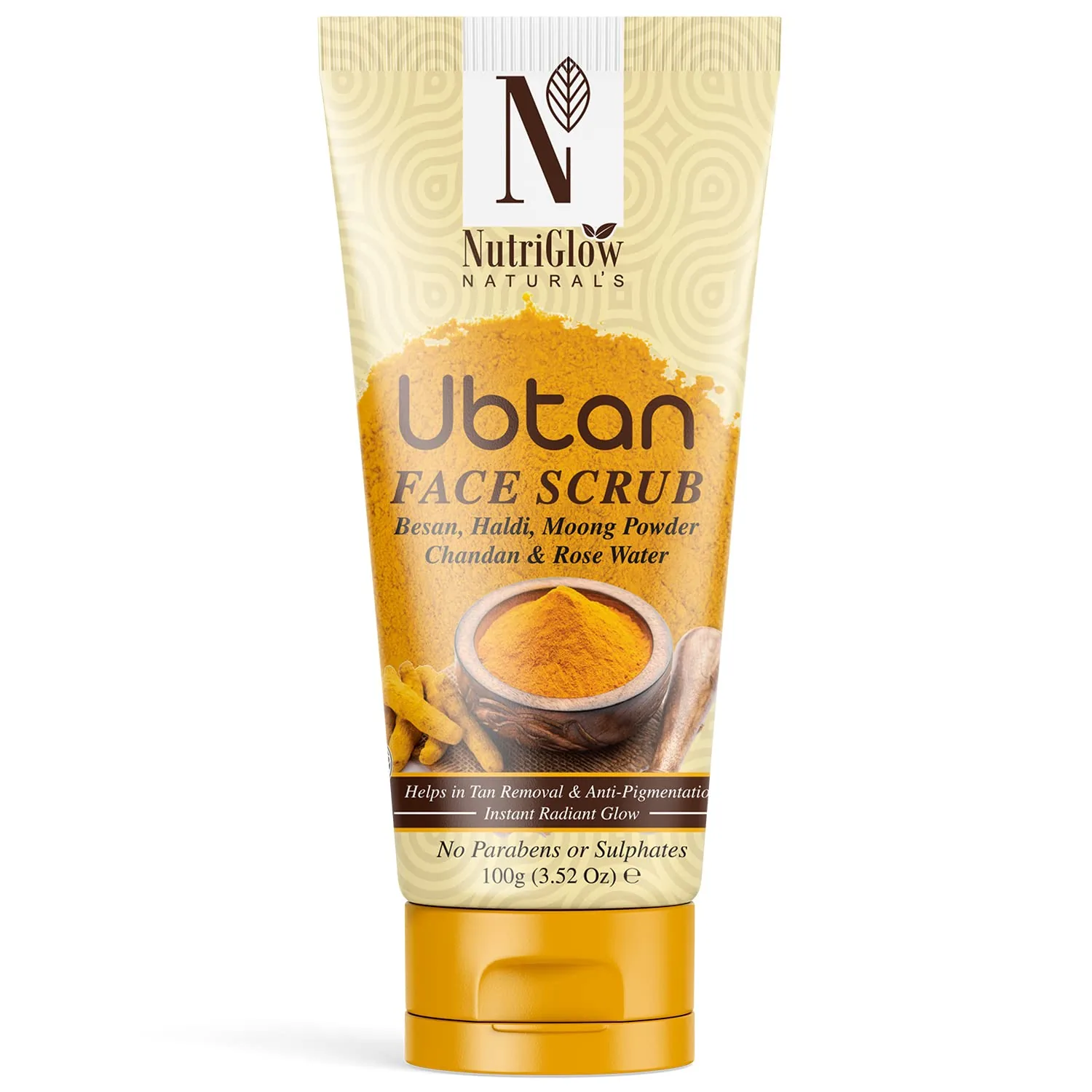 NutriGlow Natural's Ubtan Face Scrub | Exfoliating Skin Cleanser | Tan Removal & Glowing Skin-1