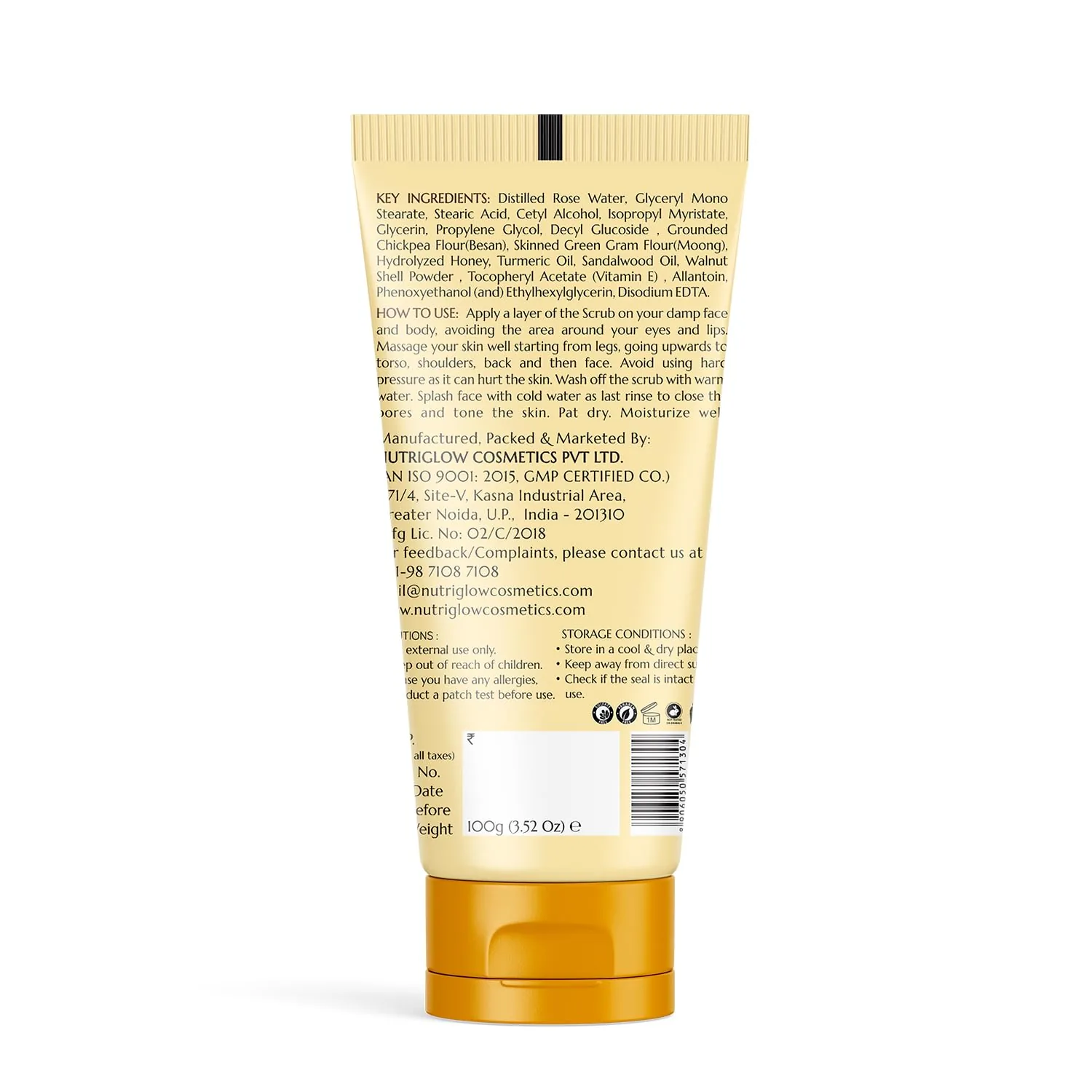 NutriGlow Natural's Ubtan Face Scrub | Exfoliating Skin Cleanser | Tan Removal & Glowing Skin-2