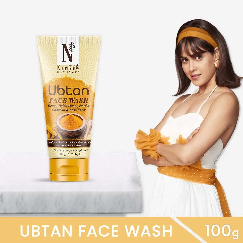 NutriGlow NATURAL'S Ubtan Face Wash | Brightening Cleanser | Traditional Haldi & Chandan Formula-2