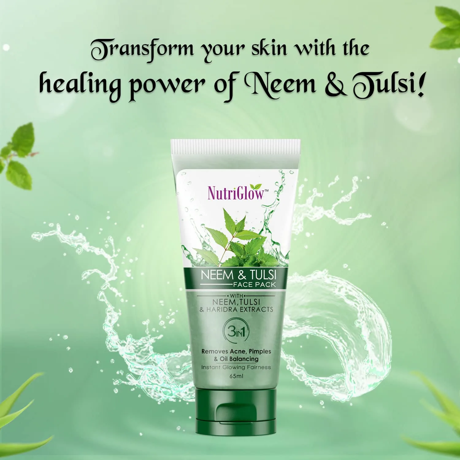 NutriGlow Neem & Tulsi Face Pack | Purifying Clay Mask | Pimple-Free & Clear Skin-3