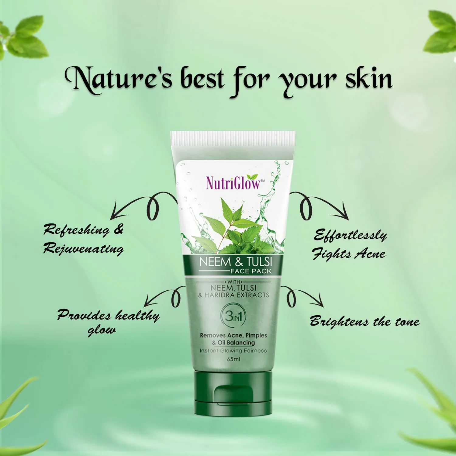 NutriGlow Neem & Tulsi Face Pack | Purifying Clay Mask | Pimple-Free & Clear Skin-4