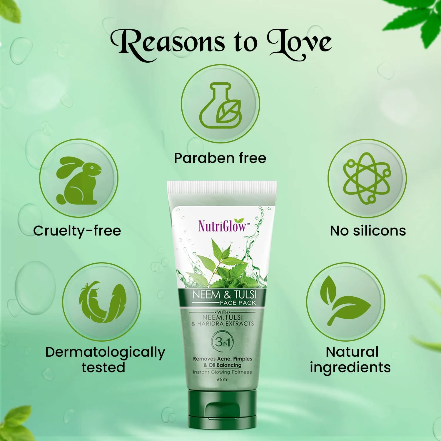 NutriGlow Neem & Tulsi Face Pack | Purifying Clay Mask | Pimple-Free & Clear Skin-7