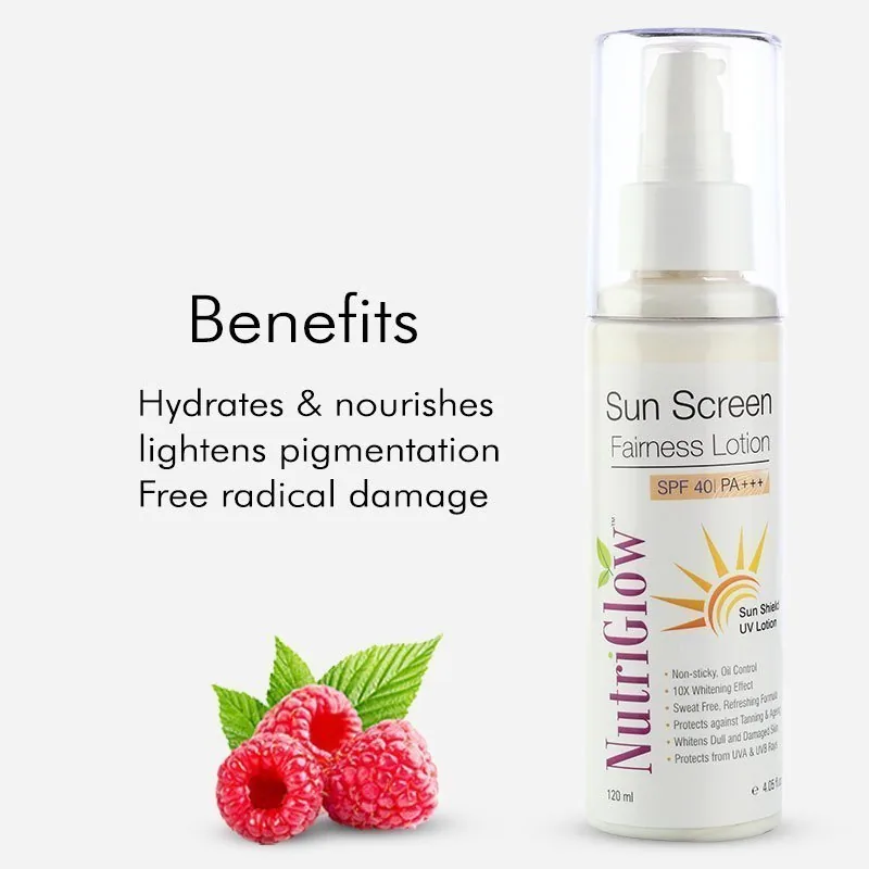 NutriGlow Sunscreen Fairness Lotion SPF 40 PA+++ | Broad Spectrum Sunscreen | Tan Removal and Skin Brightening Formula-5