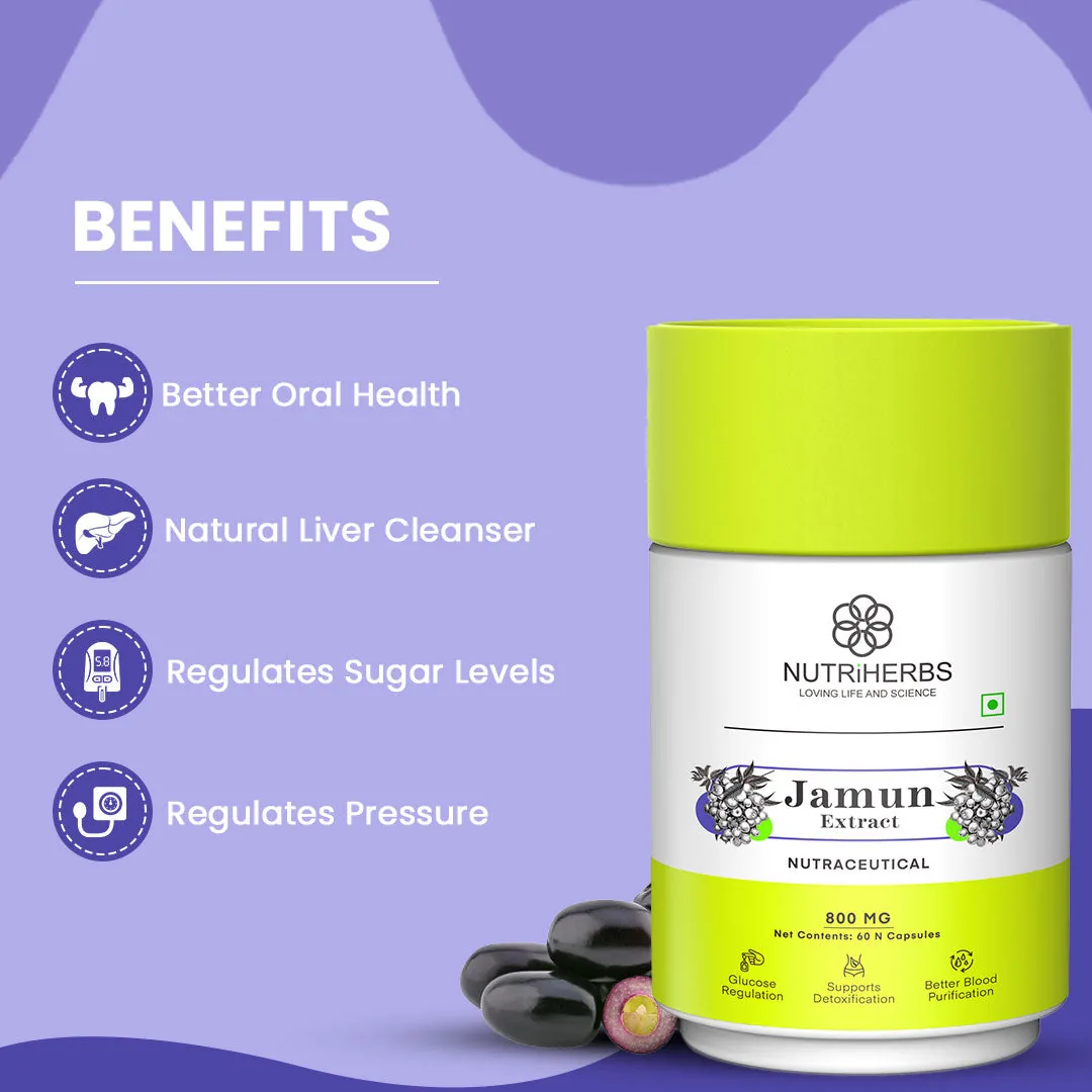 Nutriherbs Organic Jamun Extract Capsules | Ayurvedic Blood Sugar Support | Natural Metabolic Wellness-2
