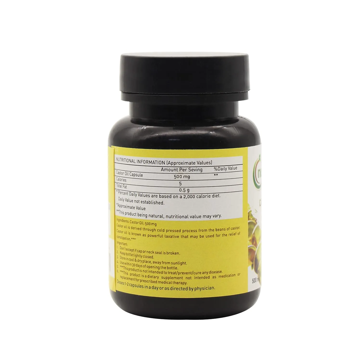Nutriorg Castor Oil Soft Gel Capsules | Cold-Pressed & Hexane-Free | Natural Laxative & Skin Hydration-6