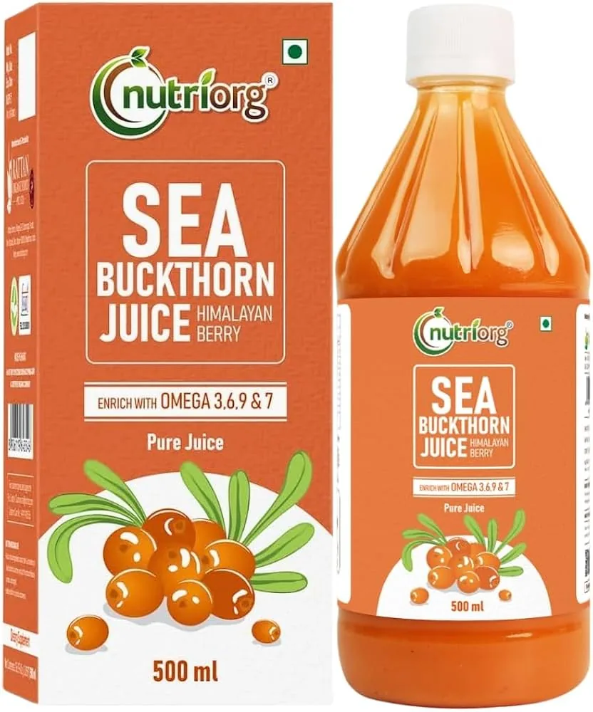 Nutriorg Seabuckthorn Juice | Wellness Drink | 100% Fresh Fruit Extract