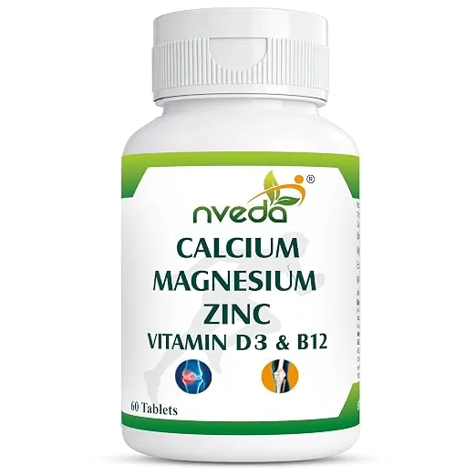 Nveda Calcium Magnesium Zinc Vitamin D3 B12 Tablets