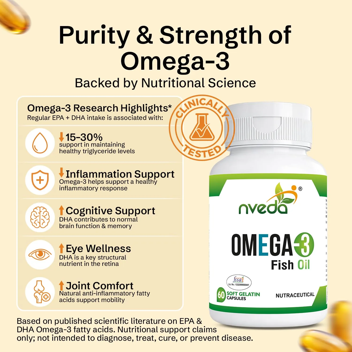 Nveda Omega-3 Fish Oil Capsules | Marine Lipid Supplement | EPA & DHA for Heart, Joint & Brain Support-3