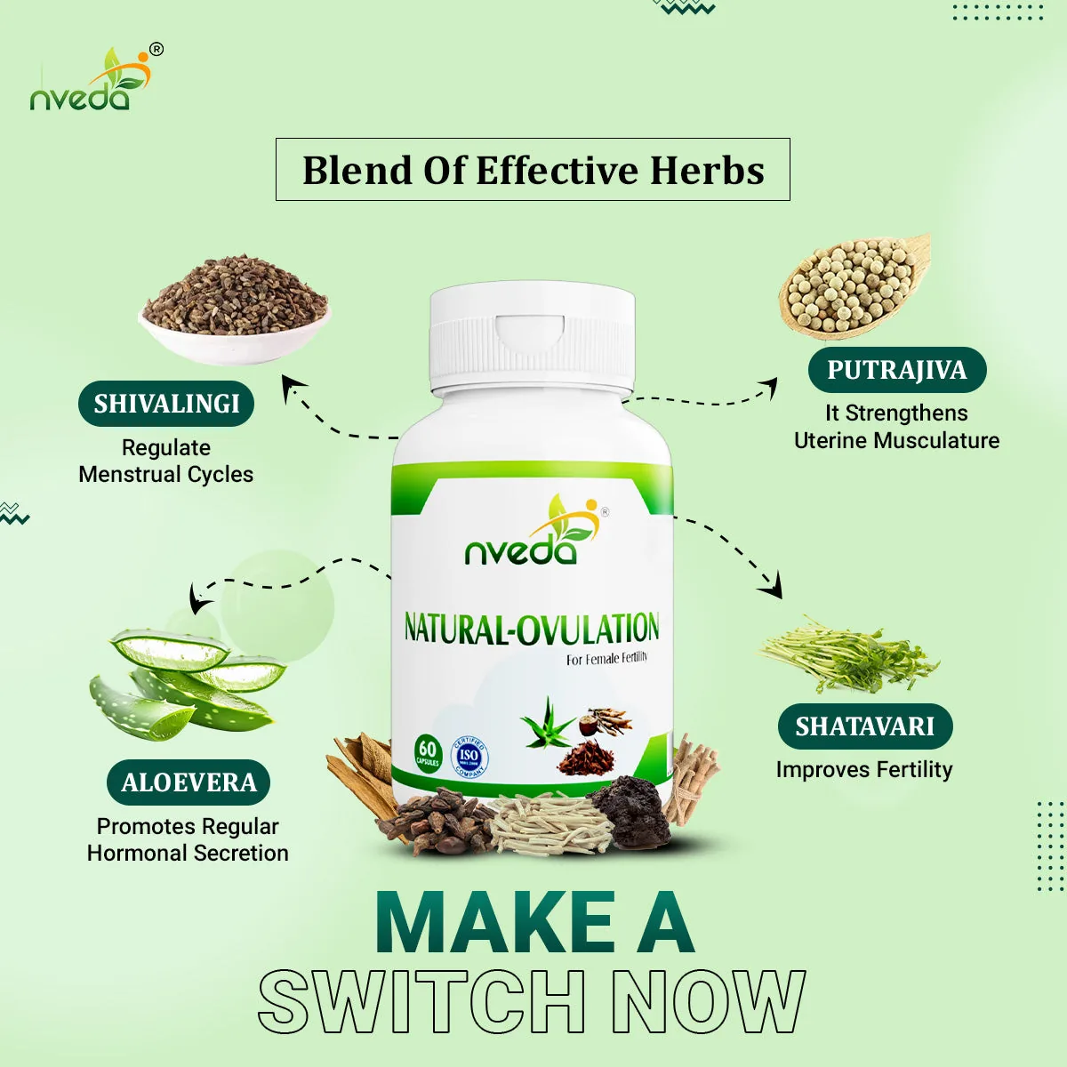 Nveda Ovulation | Female Fertility Support Capsules | Ayurvedic Hormonal Balance Formula-6