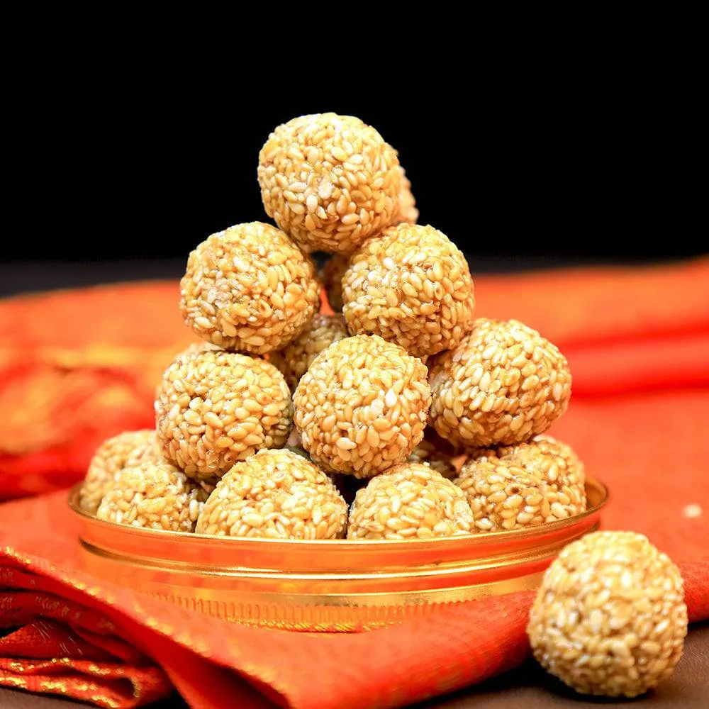 Olive Mithai Shop Thill Minis Laddu | Mini Sesame Jaggery Sweets | Traditional Indian Festive Snack 200 gm