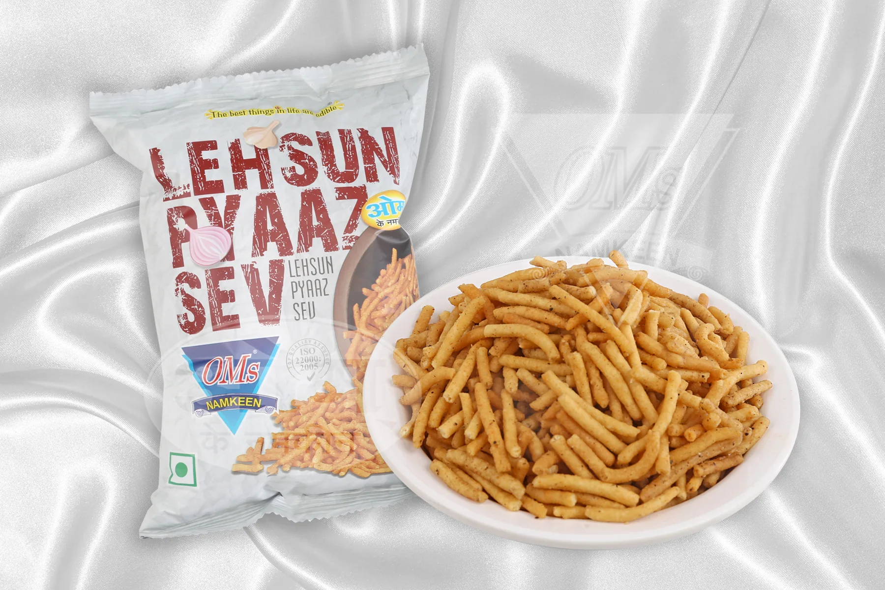 Om Namkeen Lehsun Pyaaz Sev | Spicy Indori Garlic Sev | Authentic Crispy Snack