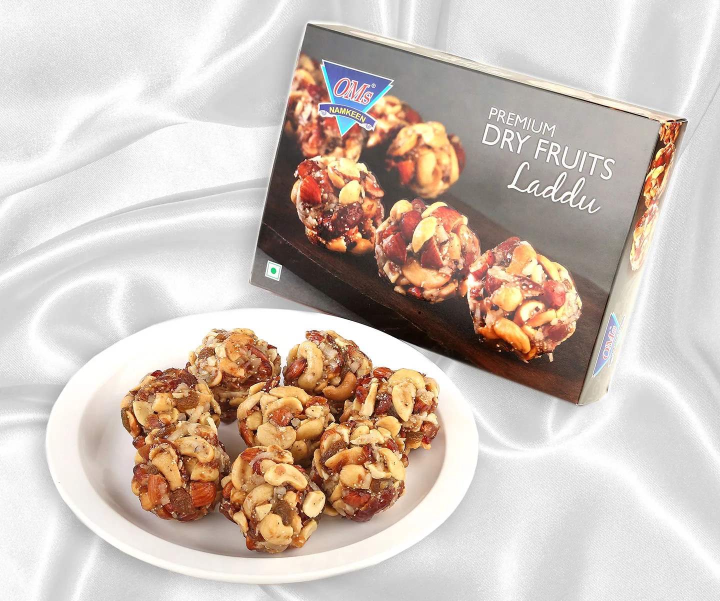 Om Premium Dry Fruit Laddu | Authentic Indian Sweet | Rich Nut & Date Energy Bites 500 gm