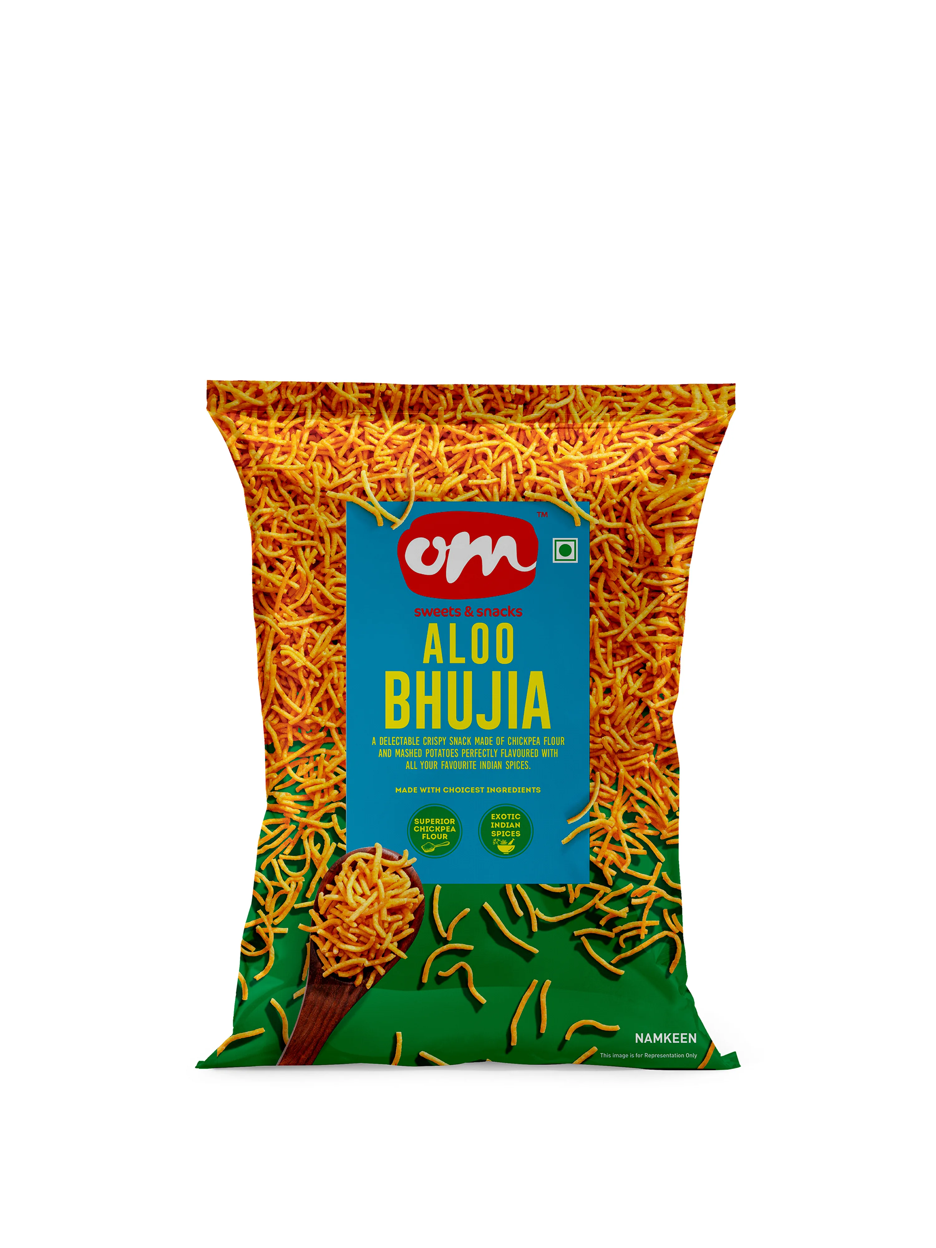 Om Sweets & Snacks Aloo Bhujia | Crispy Potato Namkeen | Authentic Indian Savory Snack-1