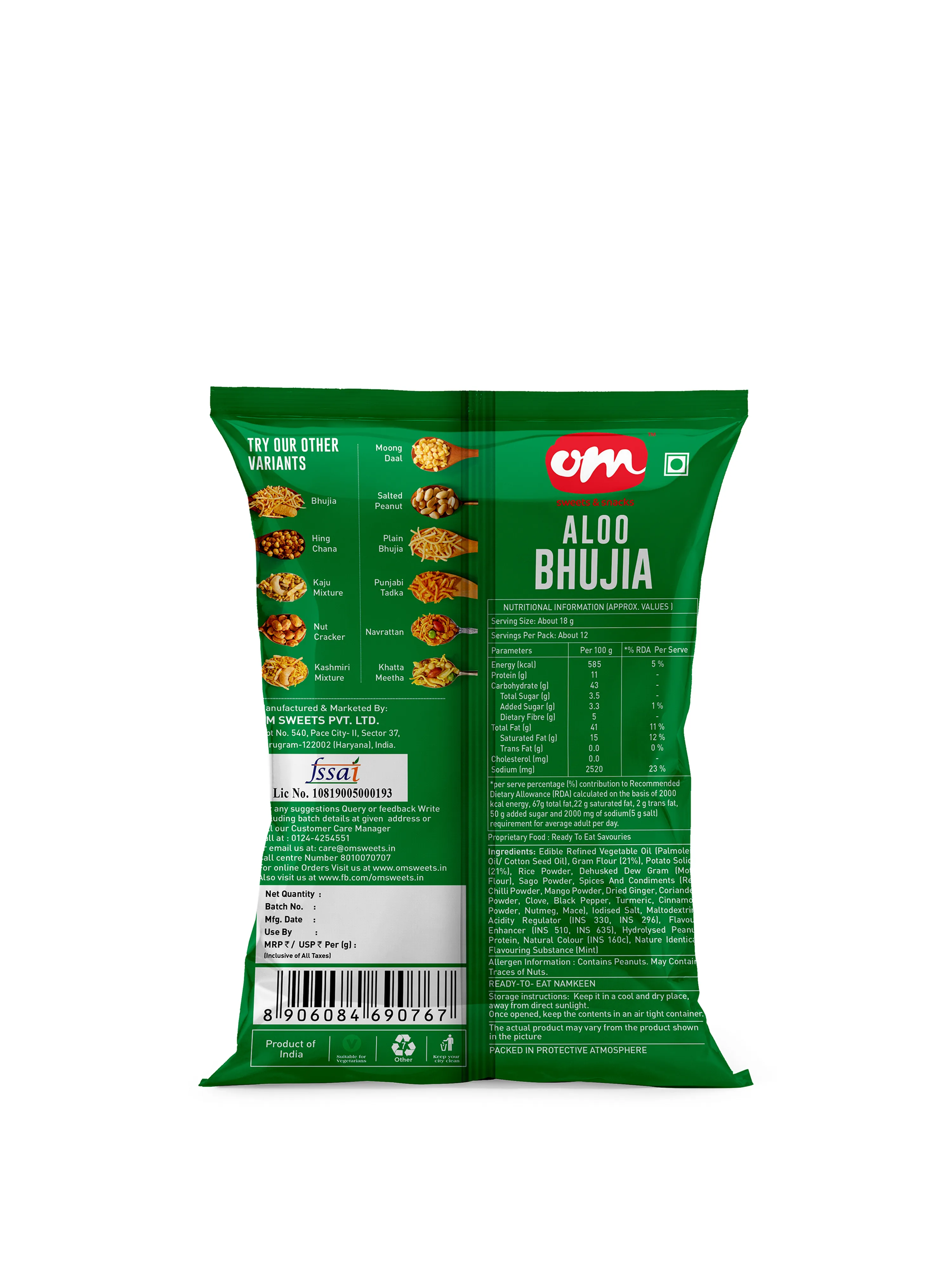 Om Sweets & Snacks Aloo Bhujia | Crispy Potato Namkeen | Authentic Indian Savory Snack-2