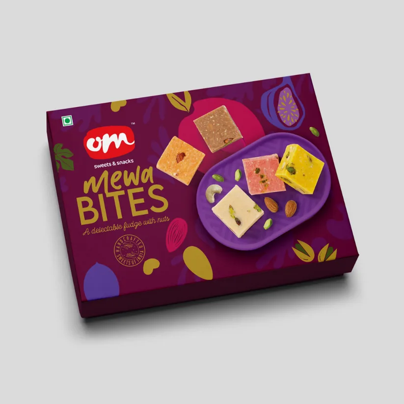 Om Sweets & Snacks Bite Mewa | Dry Fruit Burfi | Made with Pure Desi Ghee-2