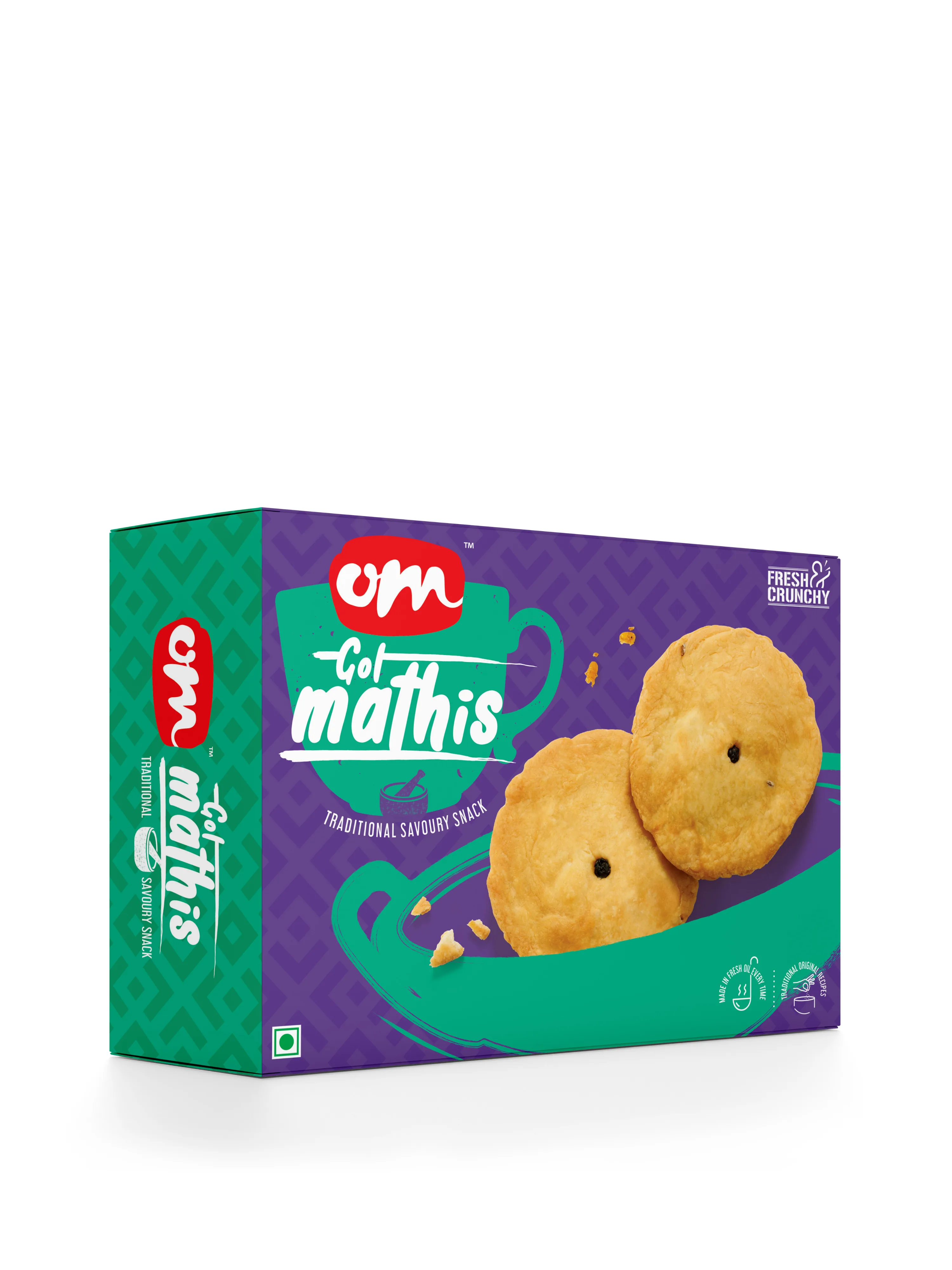 Om Sweets & Snacks Gol Mathi | Traditional Round Mathri | Crunchy Tea Time Savory Snack-2