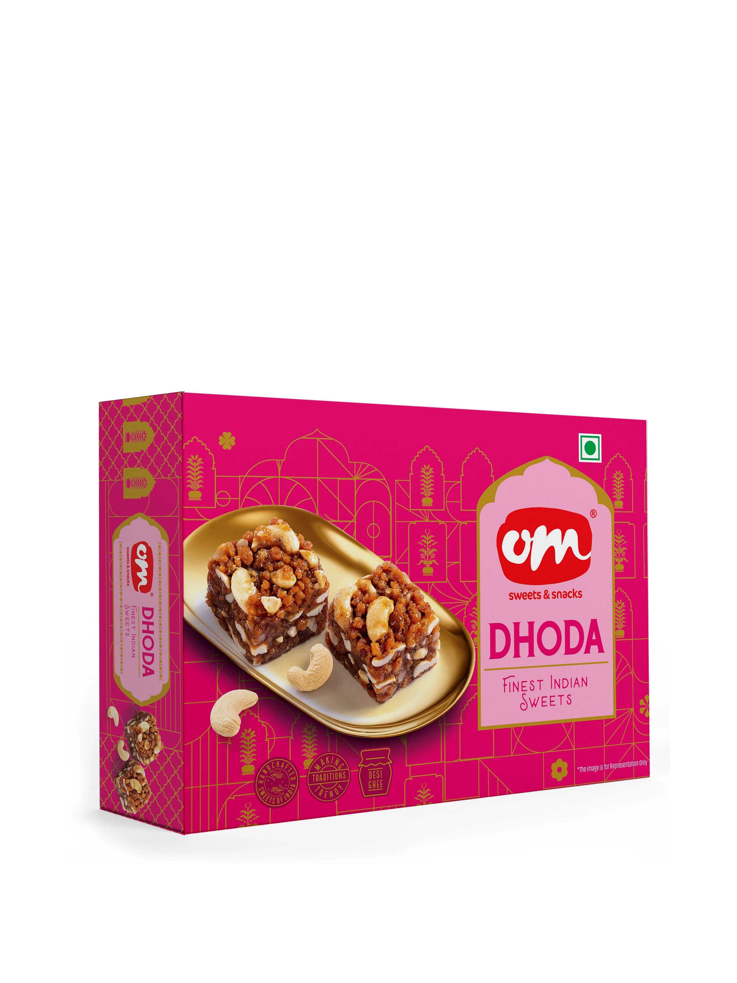 Om Sweets & Snacks Walnut Dhoda | Authentic Indian Mithai | Made with Pure Desi Ghee-2