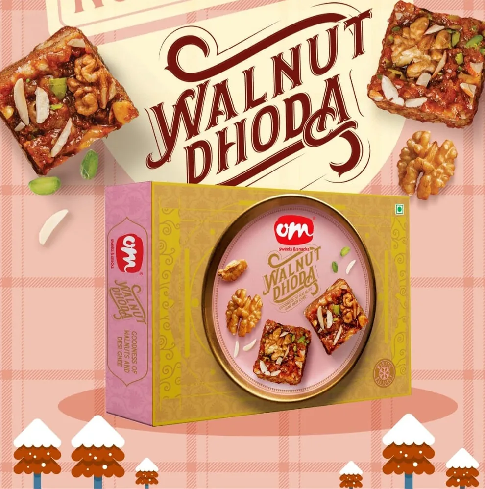 Om Sweets & Snacks Walnut Dodha | Traditional Indian Fudge Sweet | Authentic Desi Ghee Mithai