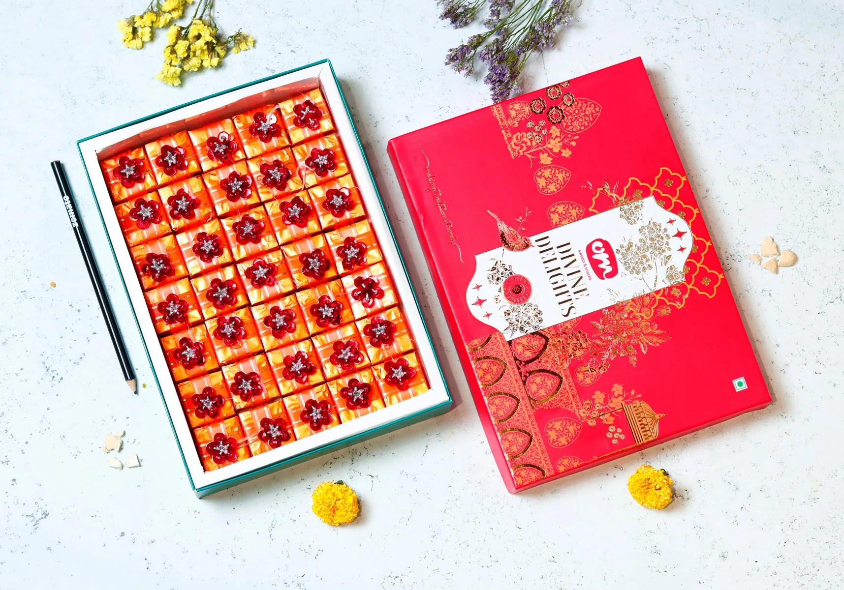 Om Sweets & Snacks Orange Bite | Authentic Indian Citrus Mithai | Refreshing Sweet Treat 500 gm