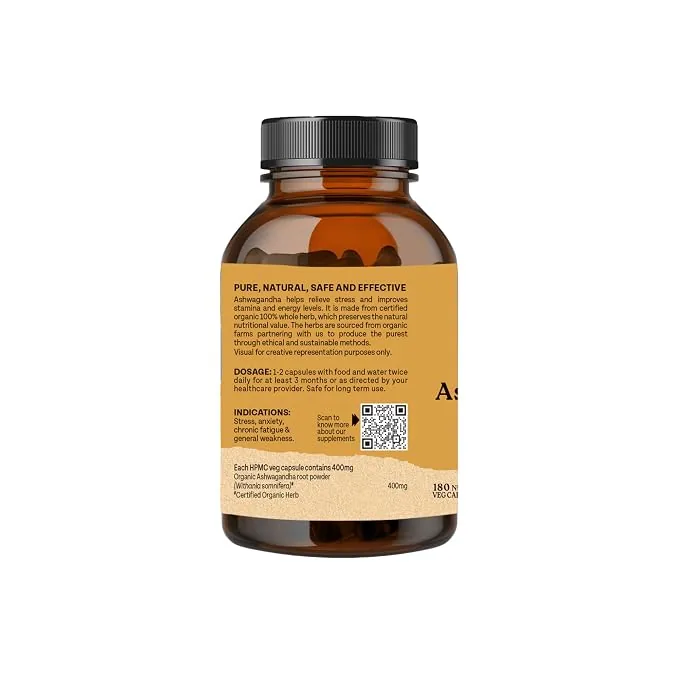 Organic India Ashwagandha Capsules | Organic Herbal Supplement for Stress Relief & Vitality-2