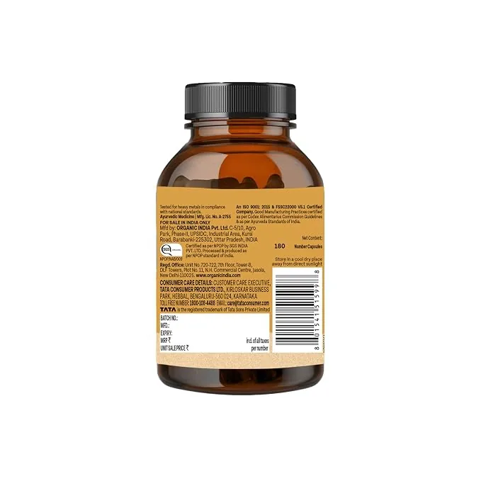 Organic India Ashwagandha Capsules | Organic Herbal Supplement for Stress Relief & Vitality-3