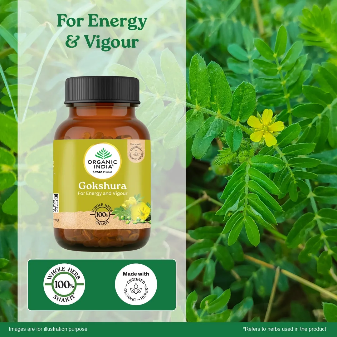 Organic India Gokshura Capsules | Organic Tribulus Terrestris | Ayurvedic Stamina and Urinary Support-4