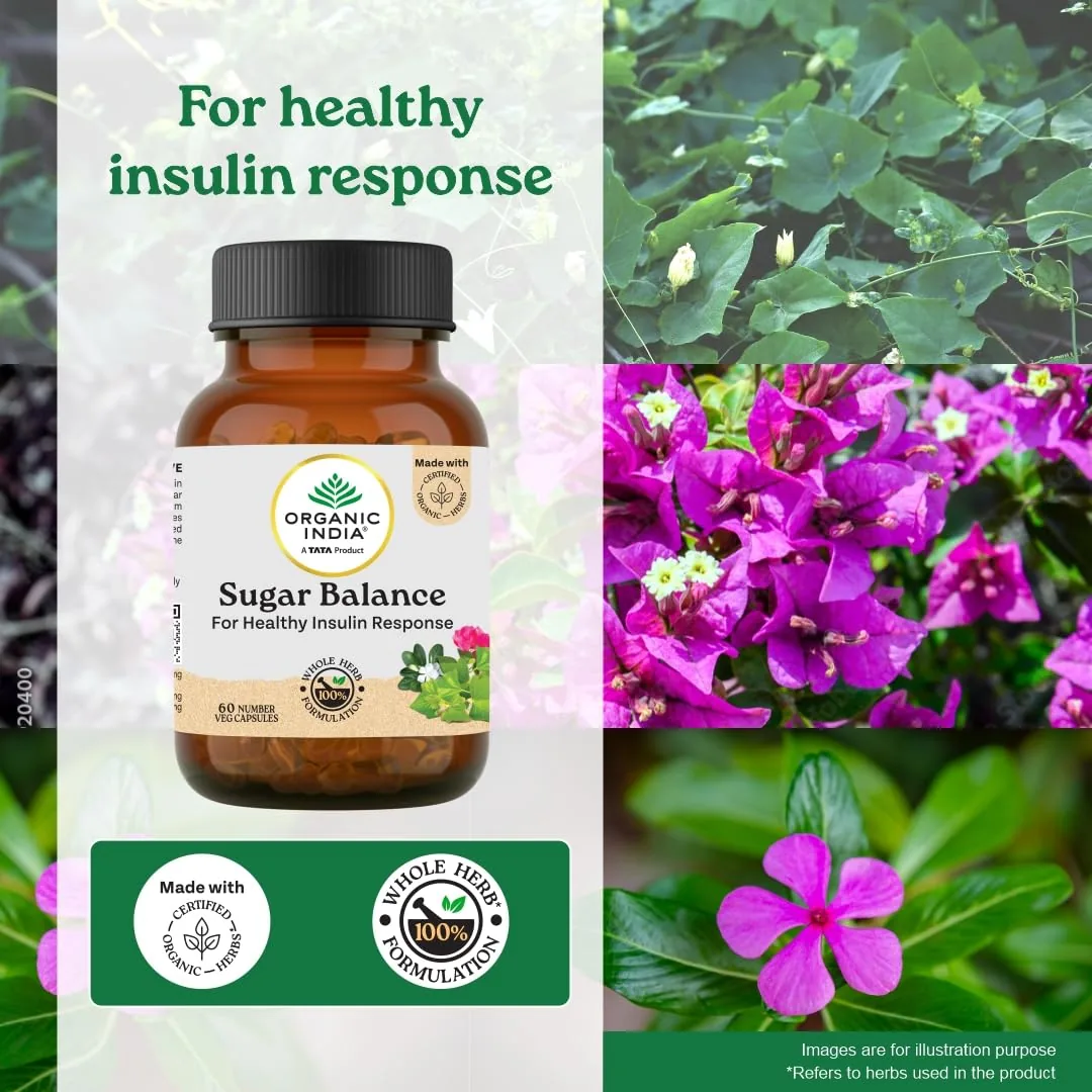 Organic India Sugar Balance Capsules | Ayurvedic Blood Sugar Support | Healthy Insulin Response & Glycemic Control-2