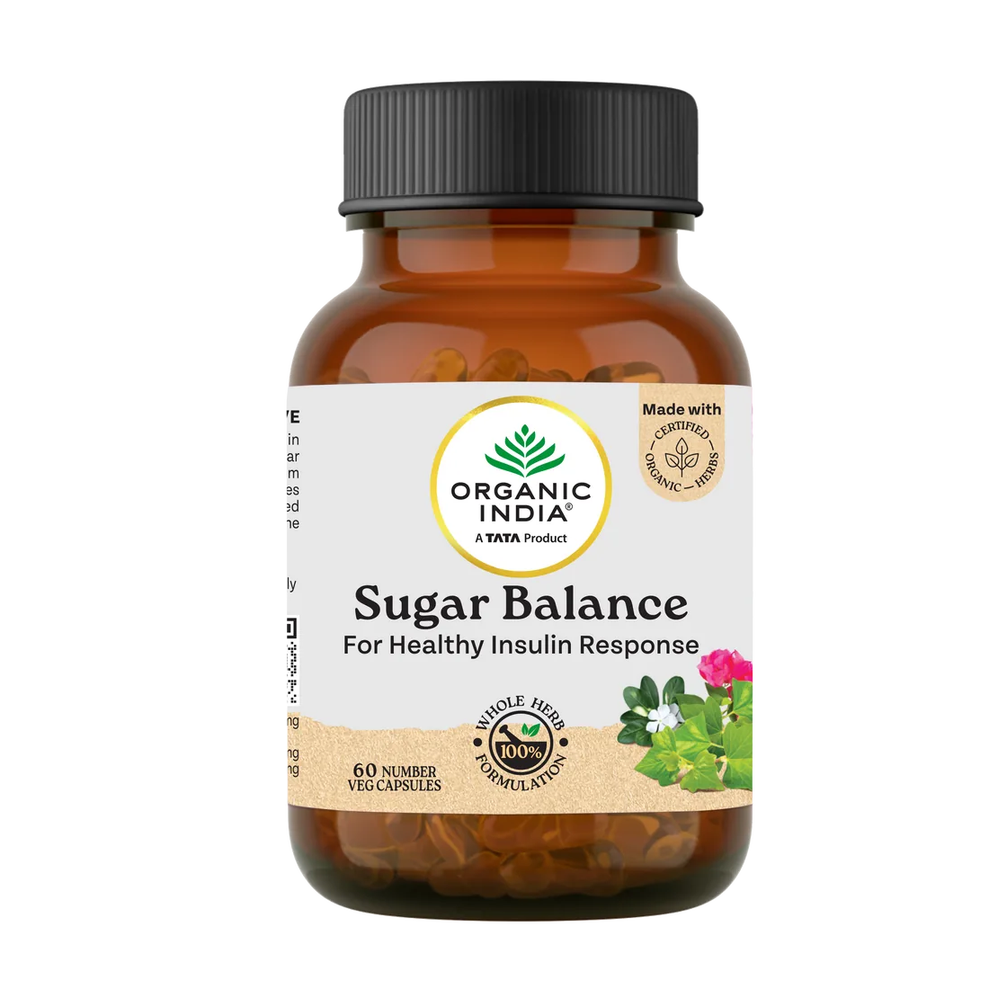 Organic India Sugar Balance Capsules | Ayurvedic Blood Sugar Support | Healthy Insulin Response & Glycemic Control-1