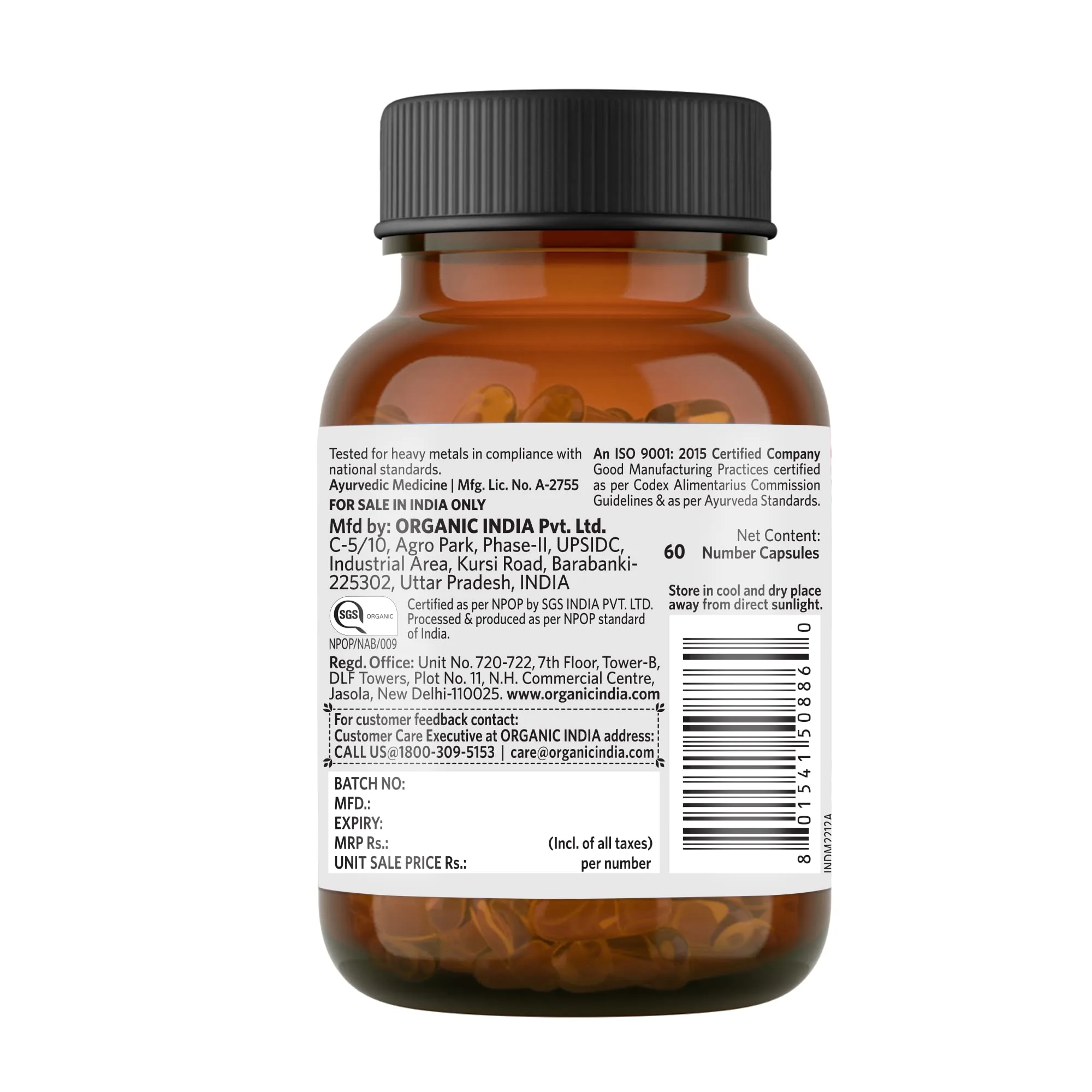 Organic India Sugar Balance Capsules | Ayurvedic Blood Sugar Support | Healthy Insulin Response & Glycemic Control-2