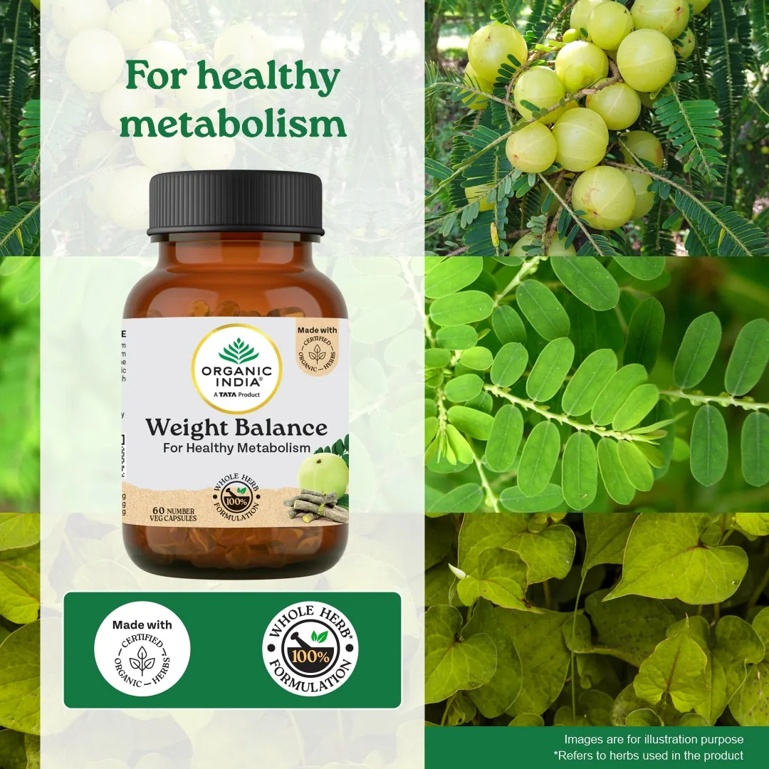 Organic India Weight Balance Capsules | Ayurvedic Metabolic Support Supplement | Natural Appetite and Energy Regulator-2