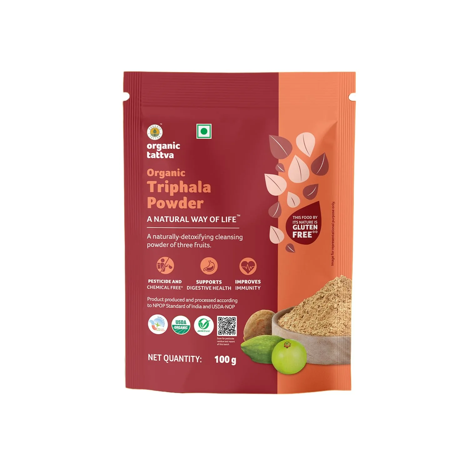 Organic Tattva Triphala Powder | Organic Ayurvedic Detox Blend | Digestive & Immunity Support