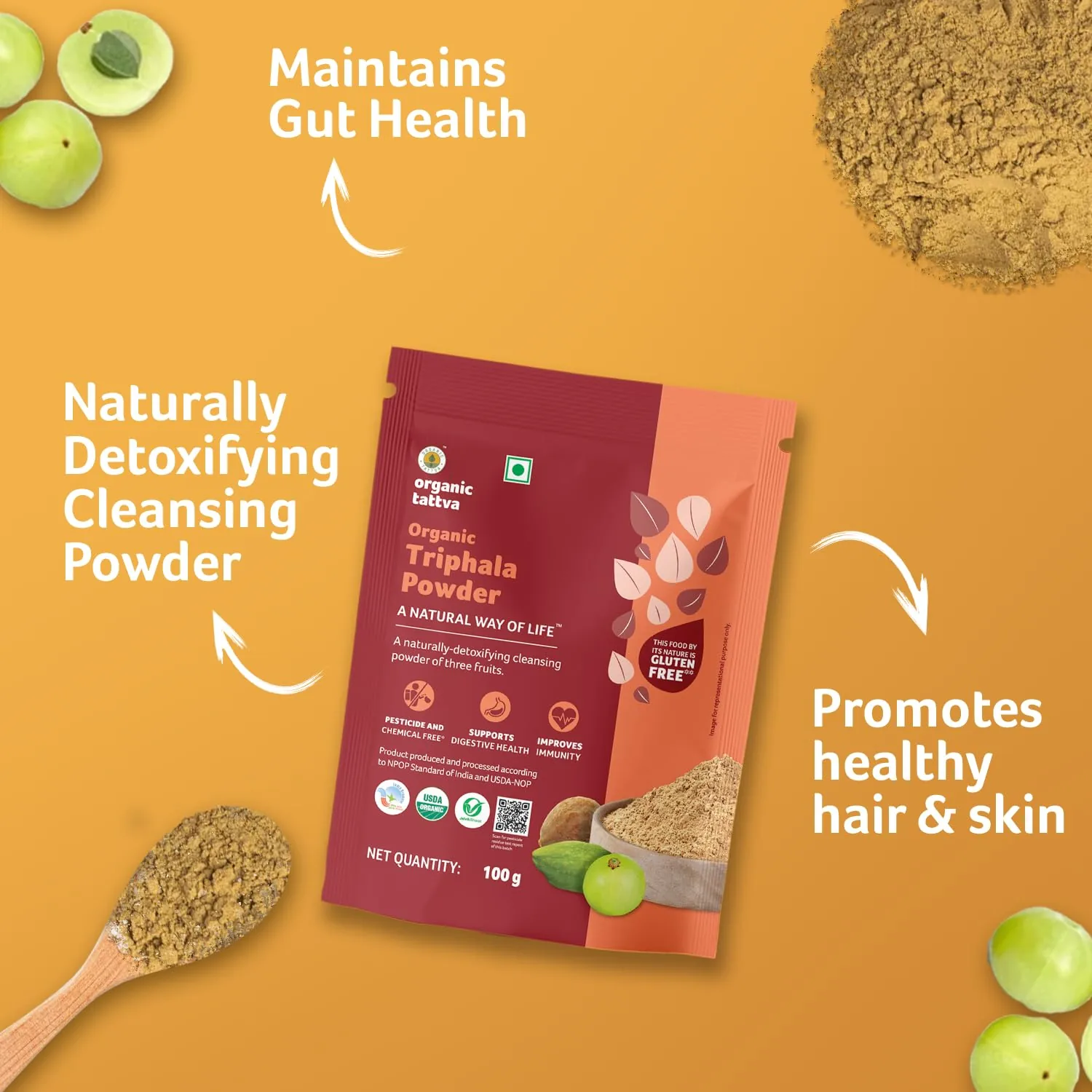 Organic Tattva Triphala Powder | Organic Ayurvedic Detox Blend | Digestive & Immunity Support-4