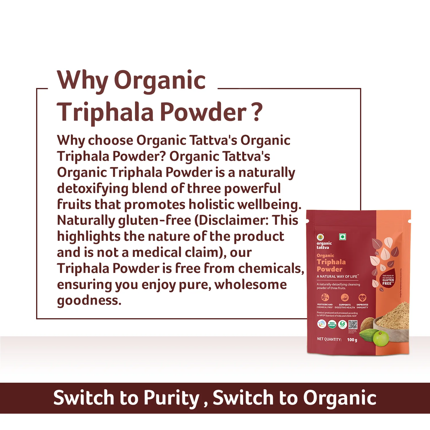 Organic Tattva Triphala Powder | Organic Ayurvedic Detox Blend | Digestive & Immunity Support-7