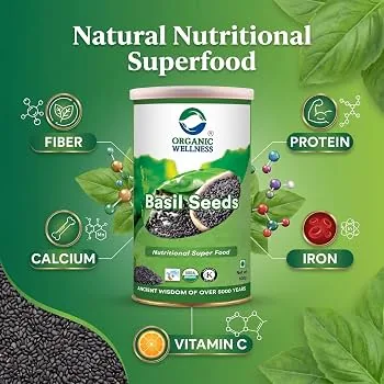 Organic Wellness Basil Seeds | Natural Sabja Seeds | High-Fiber Superfood-4