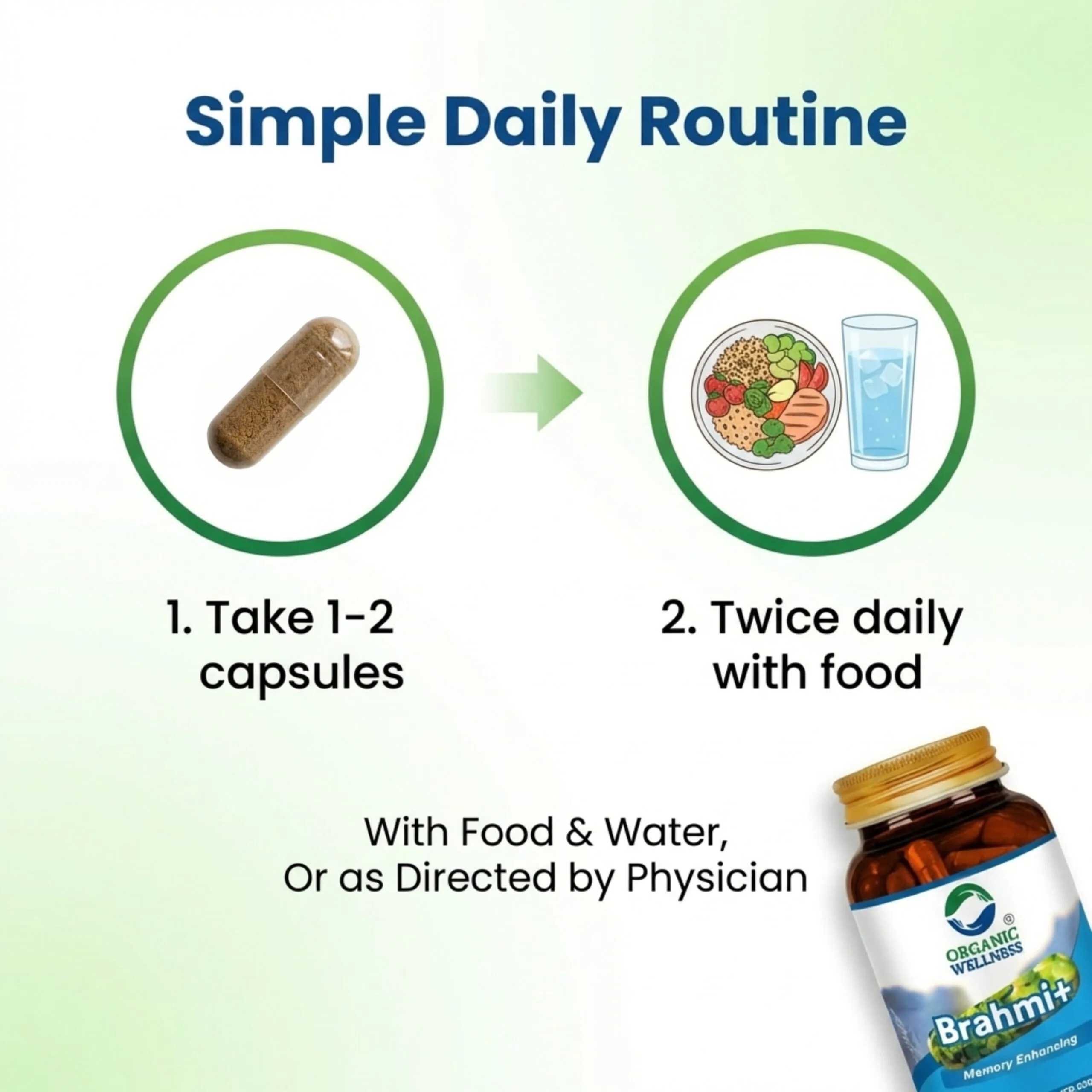 Organic Wellness Brahmi+ | Ayurvedic Cognitive Support | Vegetarian Capsules for Mental Clarity-3